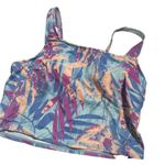 Freely Womens Missy Square Neck Cropped Tankini Multicolor Size S Blue Photo 1