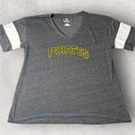 Fanatics Pittsburg Pirates Baseball T-Shirt Womens L Gray V Neck MLB NEW Photo 0