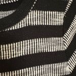 Loft  Black Knit Striped Short Sleeve Tiered Mini Dress, Petite Medium Photo 5