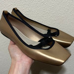 Melissa Ballet Bow Square toe Flats in Bronze Gold Black 9 Photo 0