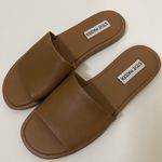 Steve Madden NWOB Sienna Sandal cognac brown Leather slip on shoes US 8.5 Photo 1