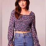 Band of Gypsies Band of the Free\Gypsies AGATHE PURPLE FLORAL SMOCKED TOP Photo 0