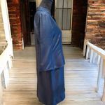 Amanda Smith ‎ pure silk shift dress with matching blouse size 14p/LgP navy blue Photo 3