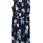 Xhilaration Women's Black Floral Print Jumpsuit XL Sleeveless Cropped Lightweight Romantic Photo 13
