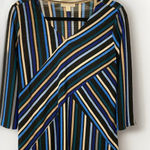 Dana Buchman ‎ womens Geometric Striped 3/4 sleeve top Petite Medium NWT MSRP $44 Photo 0