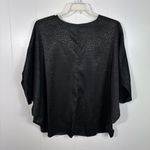 Andree by Unit  Black Embossed Leopard Print Poncho Dolman Sleeve Blouse Small S Photo 4