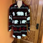 Vtg 90s polar bear fleece jacket Black Size L Photo 5