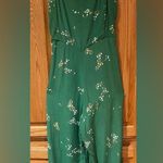 Faithfull the Brand Elsa Shoulder Tie Jumpsuit in Myrtille Green Floral Medium 6 Photo 7