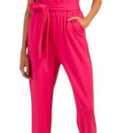 Trina Turk NWT Trina Turk Sand Dune Belted Jumpsuit Pink V Neck Sleeveless Wrap Size XXL Photo 0