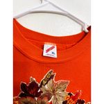 Jerzees Vintage Handmade Fall Halloween Leaves Orange Grandma Sweater Size XL Photo 2