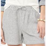 J.Crew  Factory Women’s Striped linen-blend drawstring short Size Small Photo 0