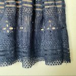 Alya NWT Francesca's Fit-n-Flare Mesh Lace Overlay Navy/Nude Dress Size XS Photo 4