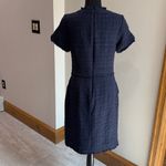Banana Republic  Navy Blue Tweed Shirt Sleeve Sheath Dress Size 8 Photo 4