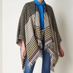 Maje  Emilie Houndstooth Print Cape Shawl Wrap OS Photo 2