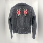 Ci Sono  premium women’s vegan leather moto jacket, embroidered‎ size Large Photo 3
