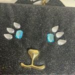Betsey Johnson Cat Crossbody Bag Glitter Rhinestone Fabric Chain Strap Luv Photo 3