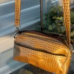 Kathy Van Zeeland  Patent Croc Embossed Convertible Organizer Purse Bronze New Photo 2