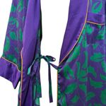 Victoria's Secret Vintage Gold Label Green Purple Satin Wrap Robe size S / M Photo 15