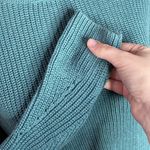 Lucky Brand  Back Lace Pullover Ribbed Knit Cotton Sweater in Sage Hue size S Photo 10