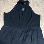 City Chic Mika Halter Jumpsuit Sheer Asymmetrical Ruffle Overlay Wide Leg 20 Photo 5