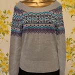 OP Fairisle Nordic Grey Blue & Purple Sweater M Photo 12