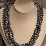 kim rogers Dark Grey Faux Pearl Necklace Photo 1