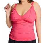 Bleu Rod Beattie  Shirred Ring Tankini Top Plus Size 22W Rose Pink New Slimming Photo 0