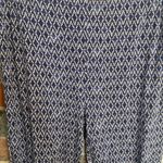 Forever 21  Blue and White Diamond Pattern Bell Bottom Pants Size M Photo 1