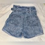 KANCAN Nieve Paperbag Acid Wash Shorts sz 7 Blue Photo 2