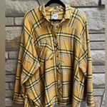 BDG Urban Outfitters Mustard Yellow Plaid oversized button up shirt medium Photo 1