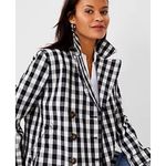 Ann Taylor Jacket Women's Size Small B&W Gingham Double-Breasted Buffalo Check Photo 1