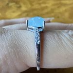Genuine Aquamarine Sterling Silver Heart Ring Size 9 Photo 2