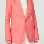 ALC Frank A.L.C. Size 0 Coral Donovan Linen Blend Blazer Jacket Preppy Heritage Old Money Photo 0