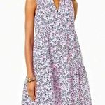Lilly Pulitzer  Womens Novella Tiered Dress Multi Fun Sun Repeat Ditsy Pockets L Photo 0