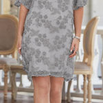 Sundance  Dress Color silver Sz Large cocktail elegant mother of bride short 
New Photo 0