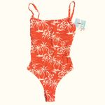 Roxy NWT Orange Tropical Print One Piece Swimsuit – XS Photo 4