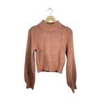 Lulus  Piece of My Heart Rusty Rose Mock Neck Puff Shoulder Sweater Size M Photo 8