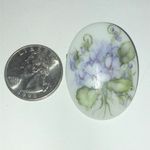 Donna L. Motto 1989 WV Hand Painted Floral Porcelain Brooch Purple Photo 1