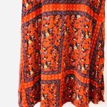 Francesca's Francesca’s Miami Burnt Orange Floral Print Keyhole Mini Dress Photo 4