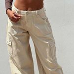 Princess Polly Adrianne Stone Beige Wide Leg Cargo Jeans 8 Photo 0