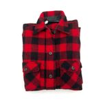 Lands' End  Buffalo Check Wool Shirt Vintage Red Black Plaid Heritage Americana Photo 8