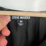 Steve Madden Women's Black Floral V-Neck Blouse Long Gathered Sleeve Size M Photo 7