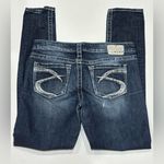 Silver Jeans Women’s Silver Aiko Skinny Dark Blue Denim Jeans, Wide Stitching, Size 29 Photo 4