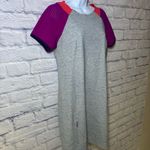 Title Nine  Medium Unconventional Dress Sensitive Stretch Gray Raspberry Coral Photo 5