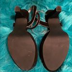 Rampage  EUC peep toe metallic and faux suede heels Photo 2