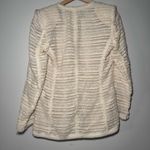 ZARA WOMAN ECRU LONG FANTASY LONGLINE BOUCLE BLAZER COAT JACKET Small Photo 2