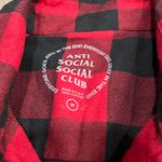 Anti social social club kkoch flower red plaid flannel Photo 1