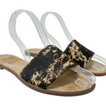 Baske California Sage Slide Sandals Flat Leather Calf Hair Size 38 US 7.5 Brown Photo 0