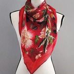 Oscar de la Renta 100% Silk Floral Scarf Photo 0