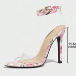New Floral Stiletto Heels in Pink: Size 35 Pink Photo 4